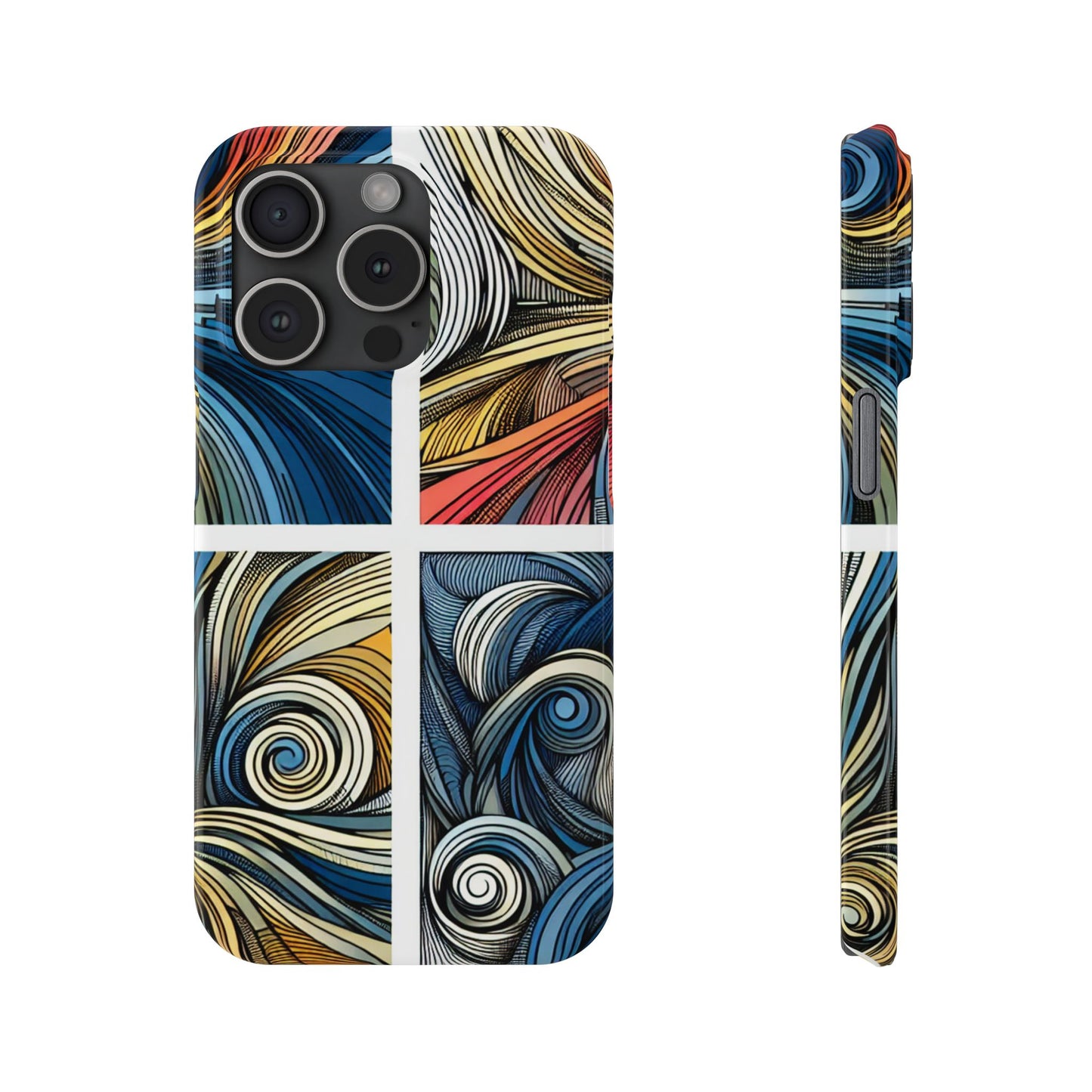 Artistic Slim Phone Cases - Colorful Swirl Design for Creative Souls