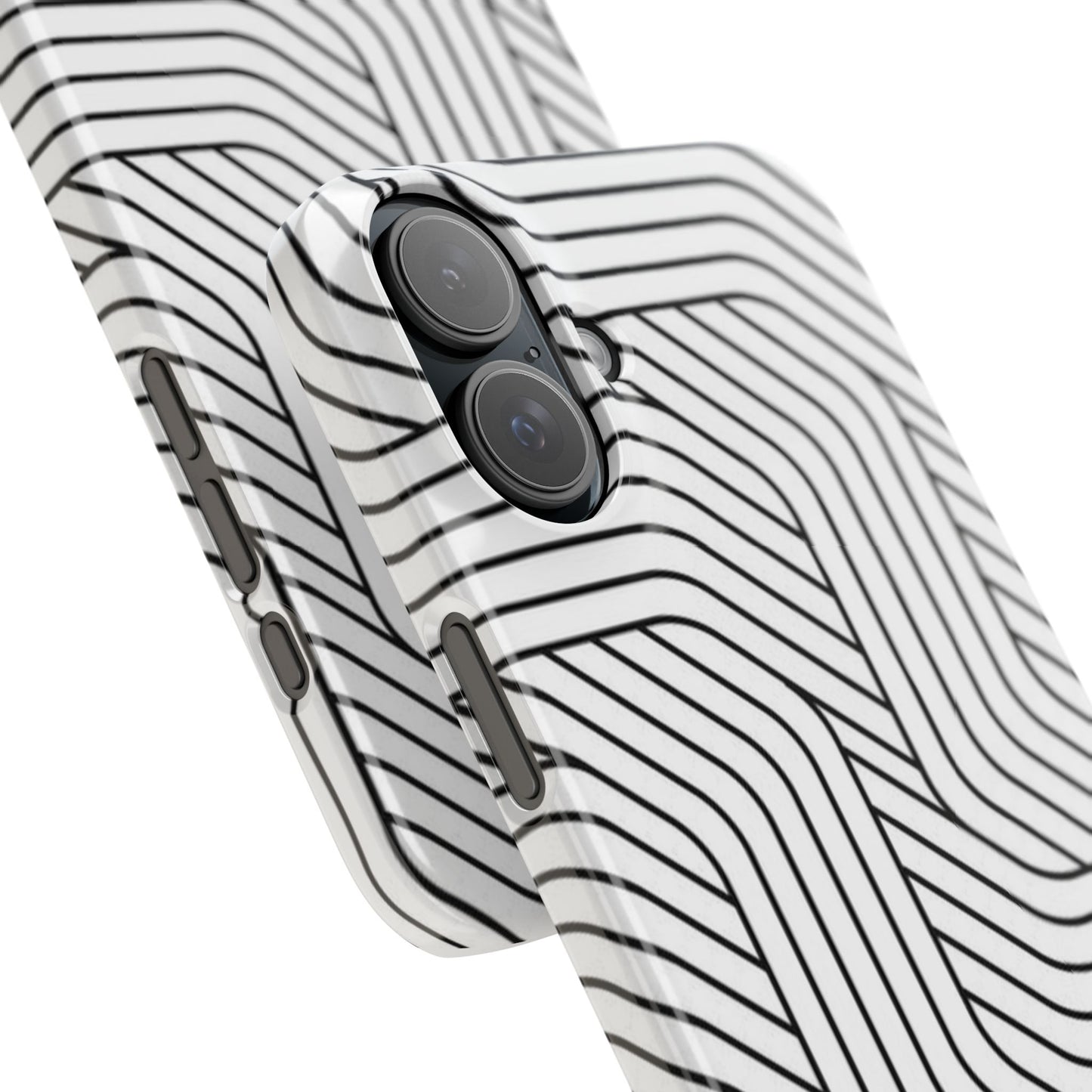 Stylish Geometric Slim Phone Case - Sleek Black and White Design for Minimalist Aesthetics