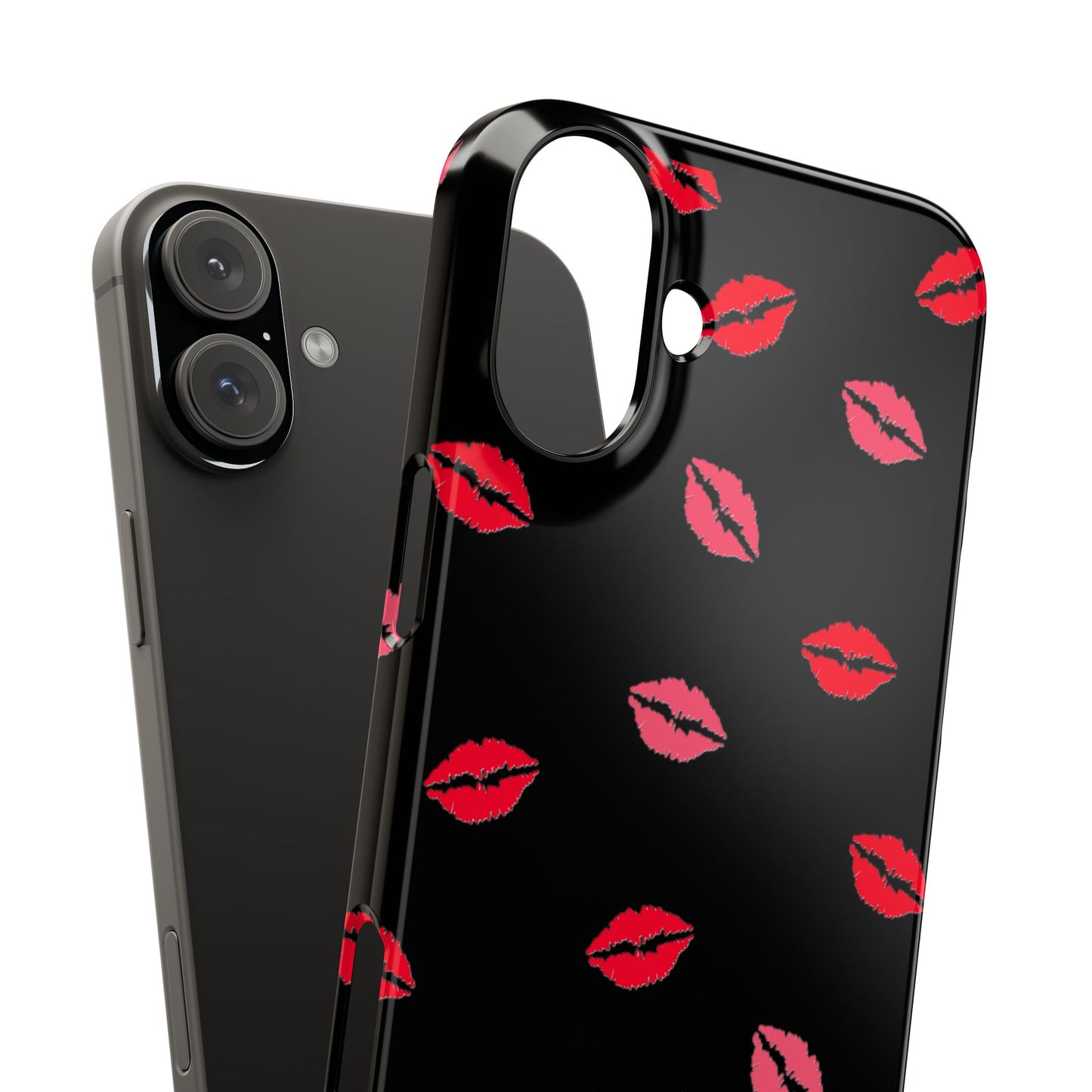 Kiss Mark Slim Phone Case - Chic Lip Print Design for Fashion Lovers