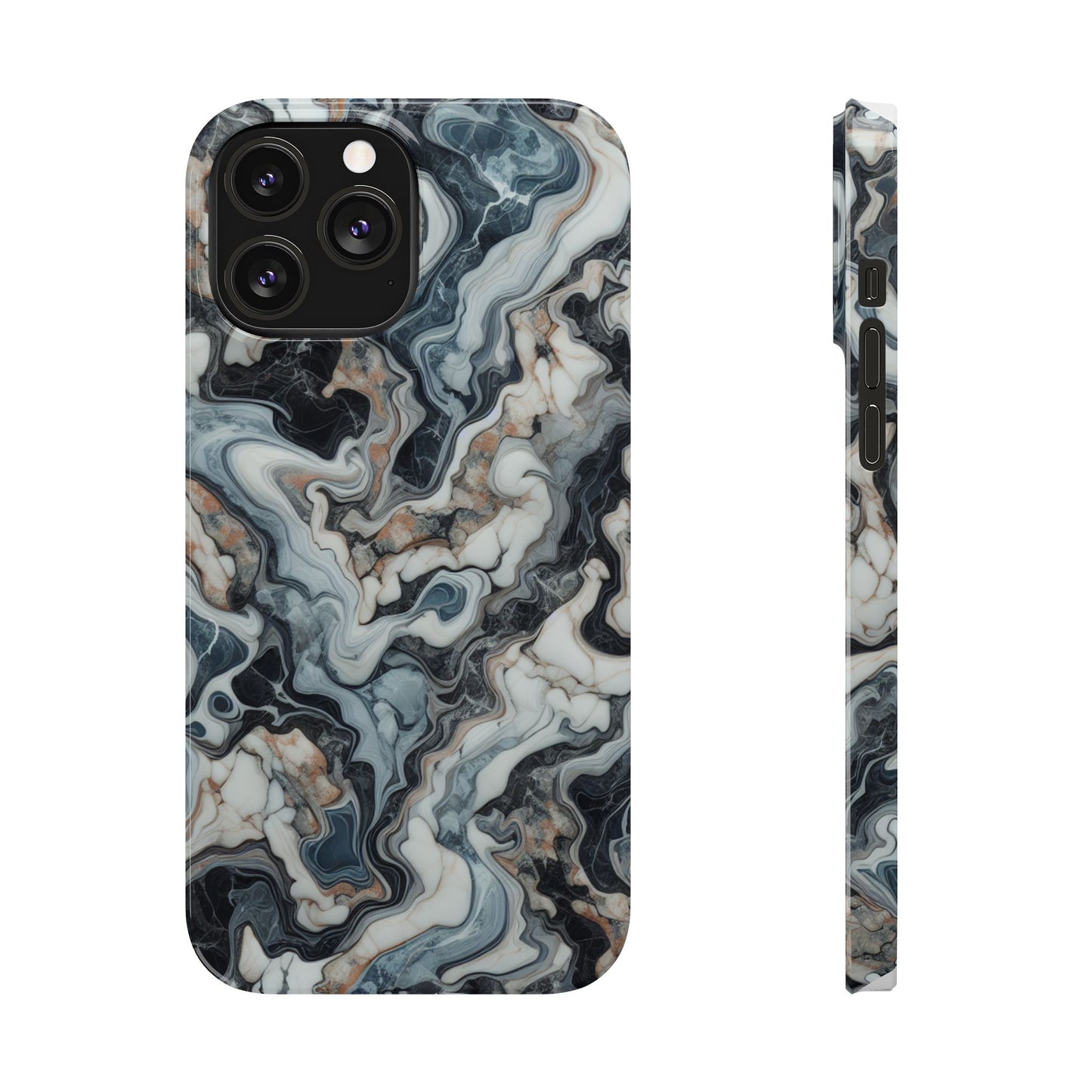 Artistic Marble Slim Phone Case - Elegant Design for Modern Aesthetics