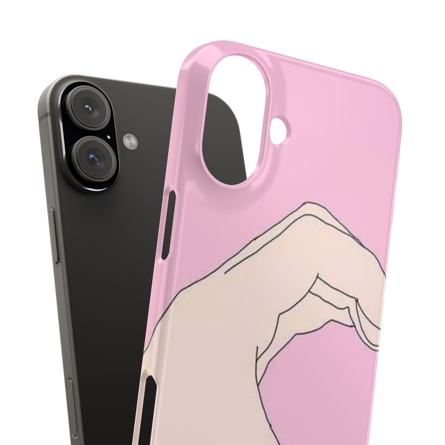 Cute Hand Heart Slim Phone Case - Stylish and Unique Phone Accessory