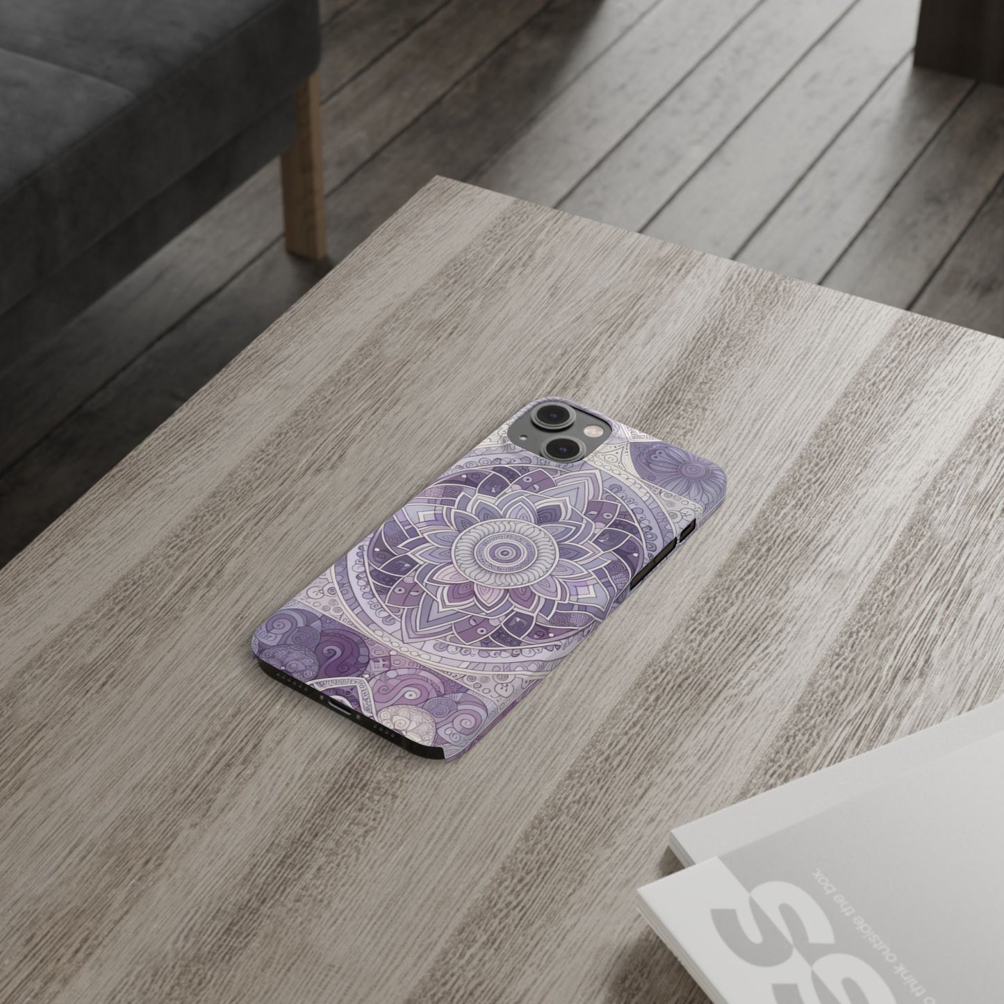 Elegant Mandala Slim Phone Case – Purple Harmony Design