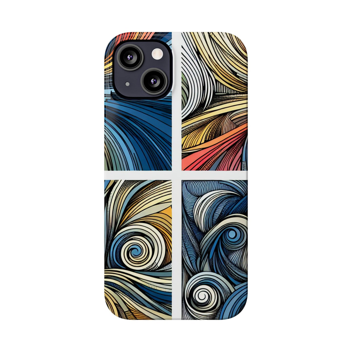 Artistic Slim Phone Cases - Colorful Swirl Design for Creative Souls