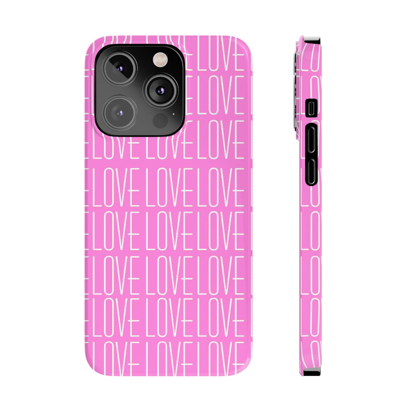 Pink Love Slim Phone Case - Perfect Gift for Valentine's Day, Anniversaries, and Loving Moments