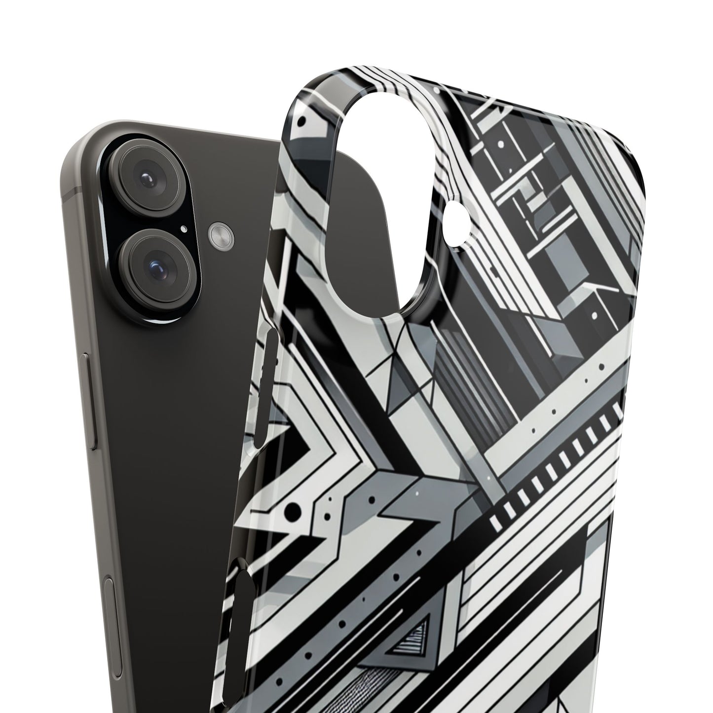 Modern Geometric Slim Phone Case - Stylish Abstract Design