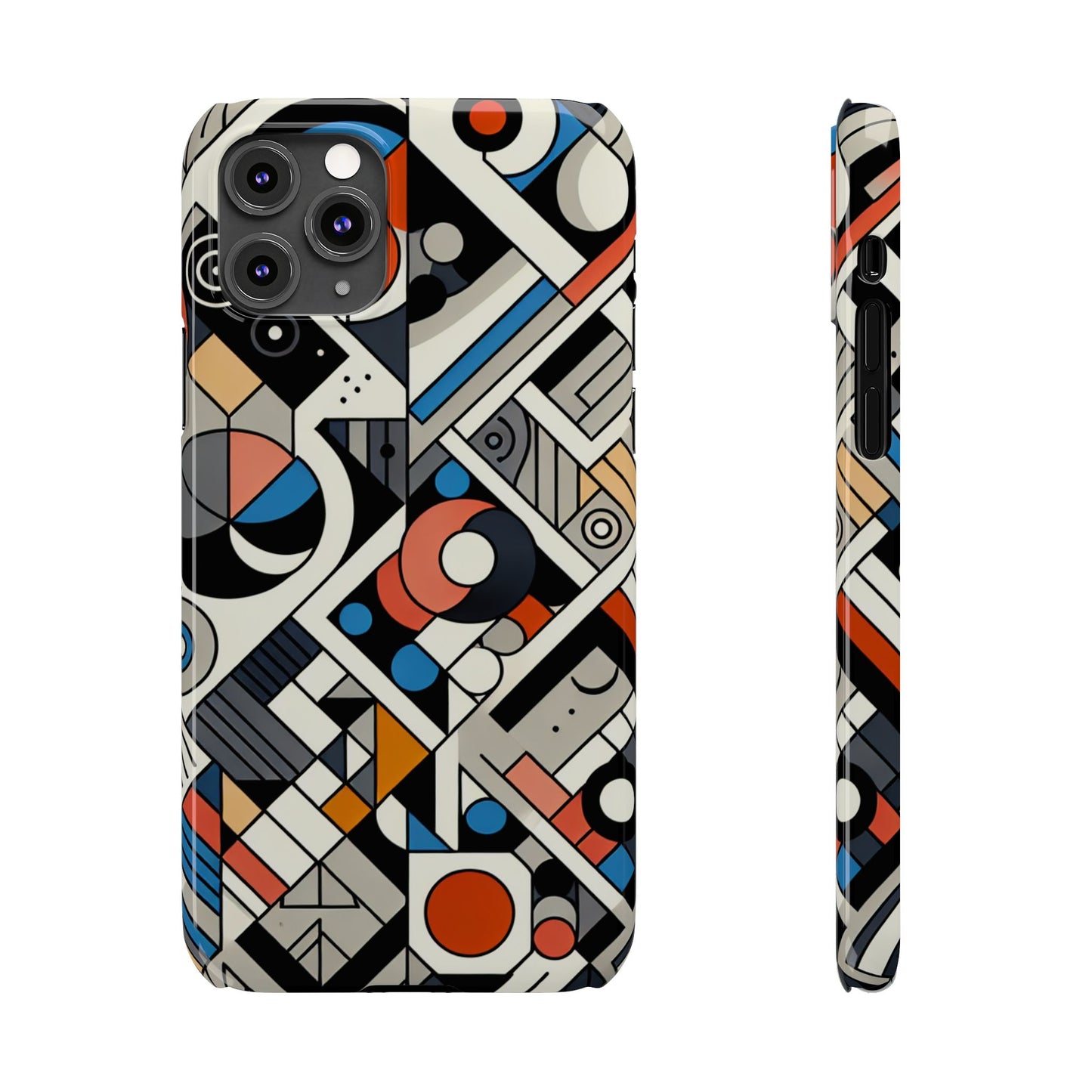 Modern Abstract Slim Phone Case - Colorful Geometric Design