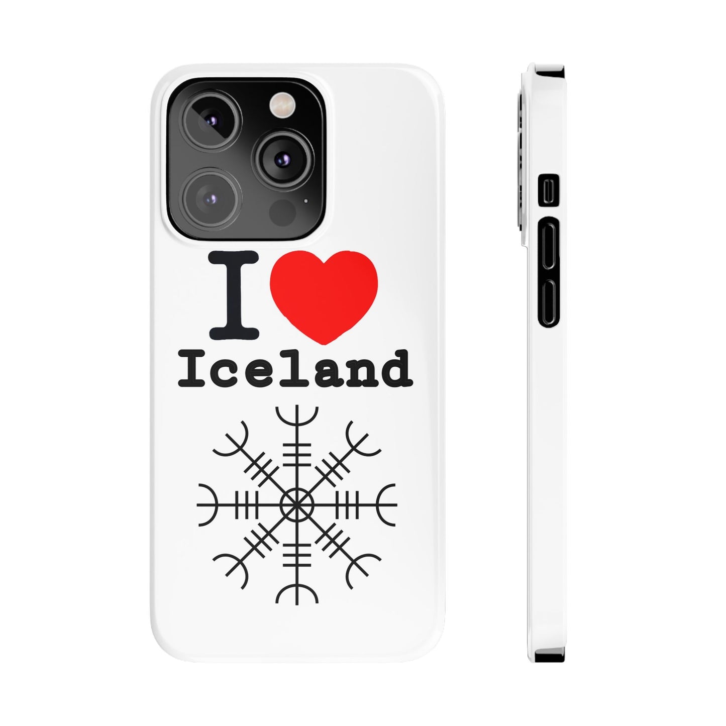 I Love Iceland Slim Phone Case - Stylish & Unique Design for Travelers