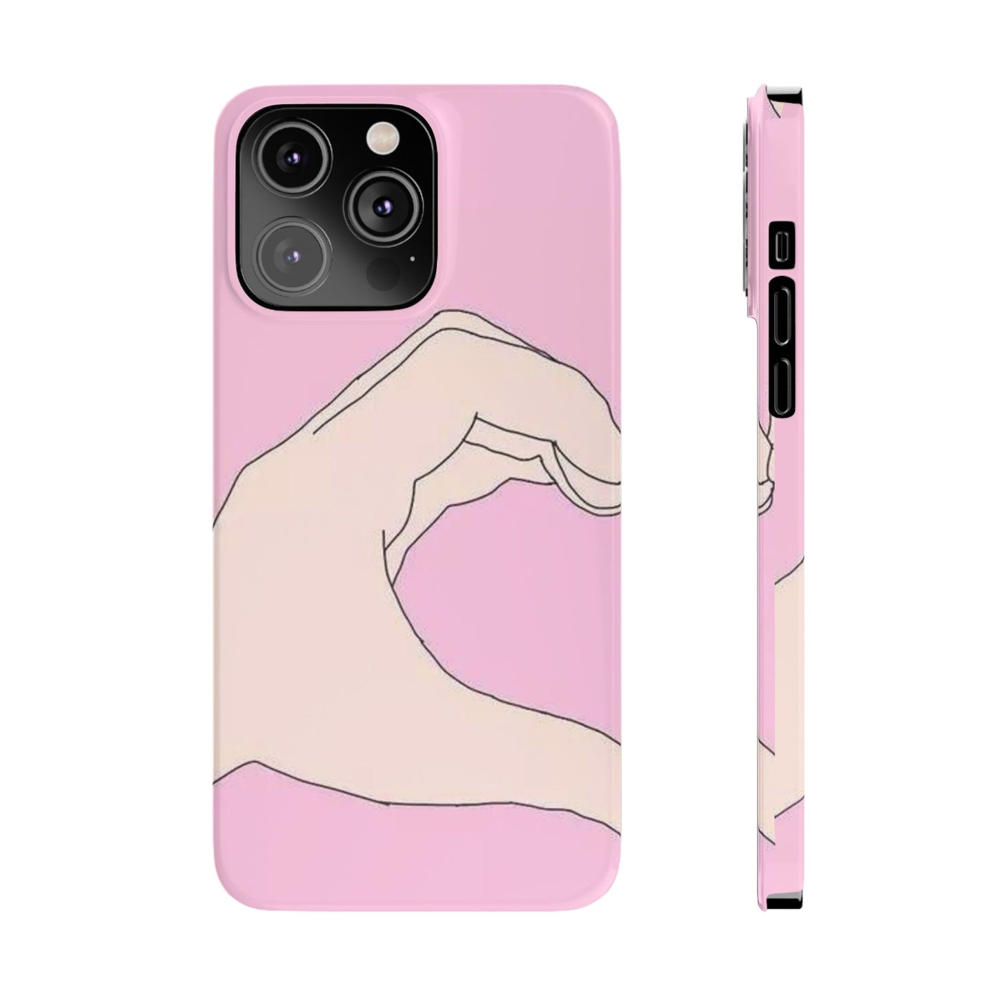 Cute Hand Heart Slim Phone Case - Stylish and Unique Phone Accessory