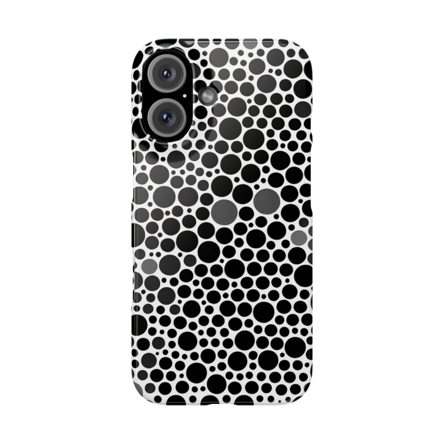 Modern Black Polka Dot Slim Phone Case - Stylish & Protective Cover