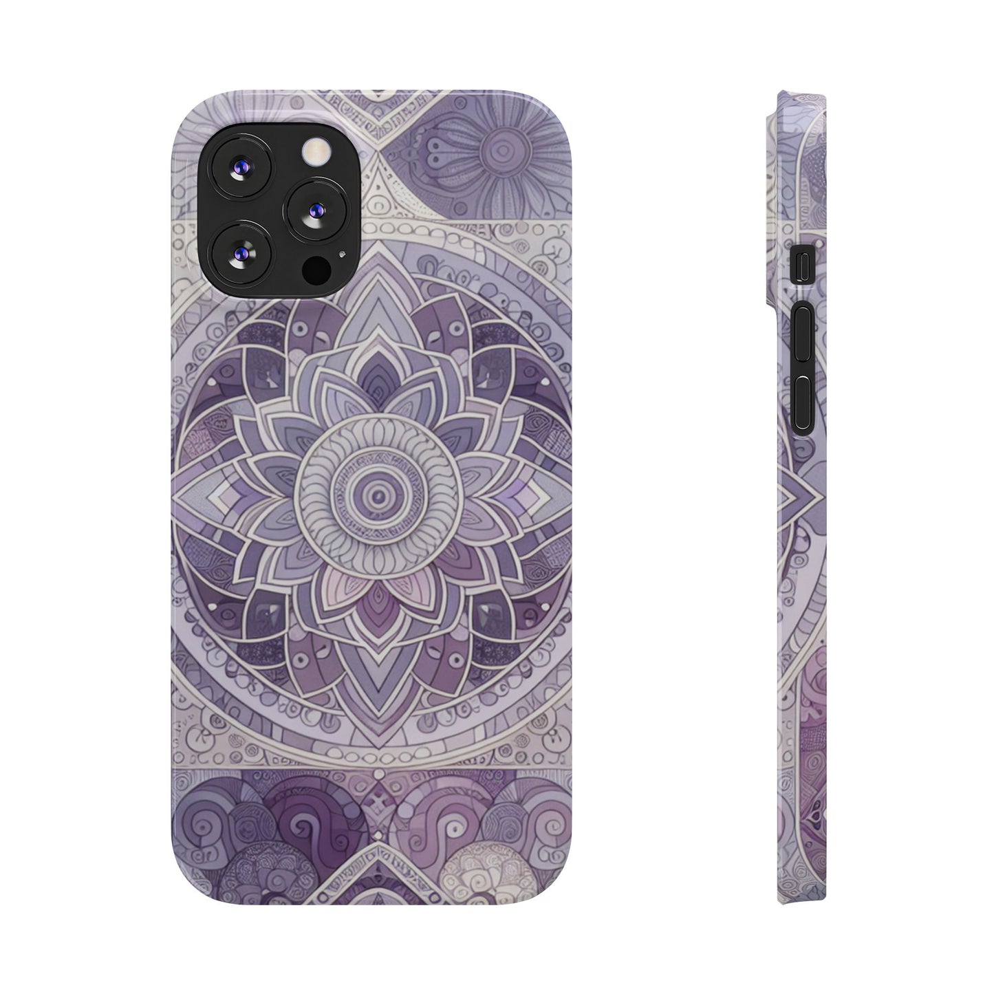 Elegant Mandala Slim Phone Case – Purple Harmony Design