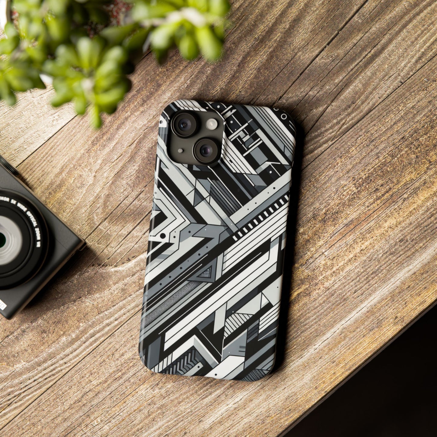 Modern Geometric Slim Phone Case - Stylish Abstract Design