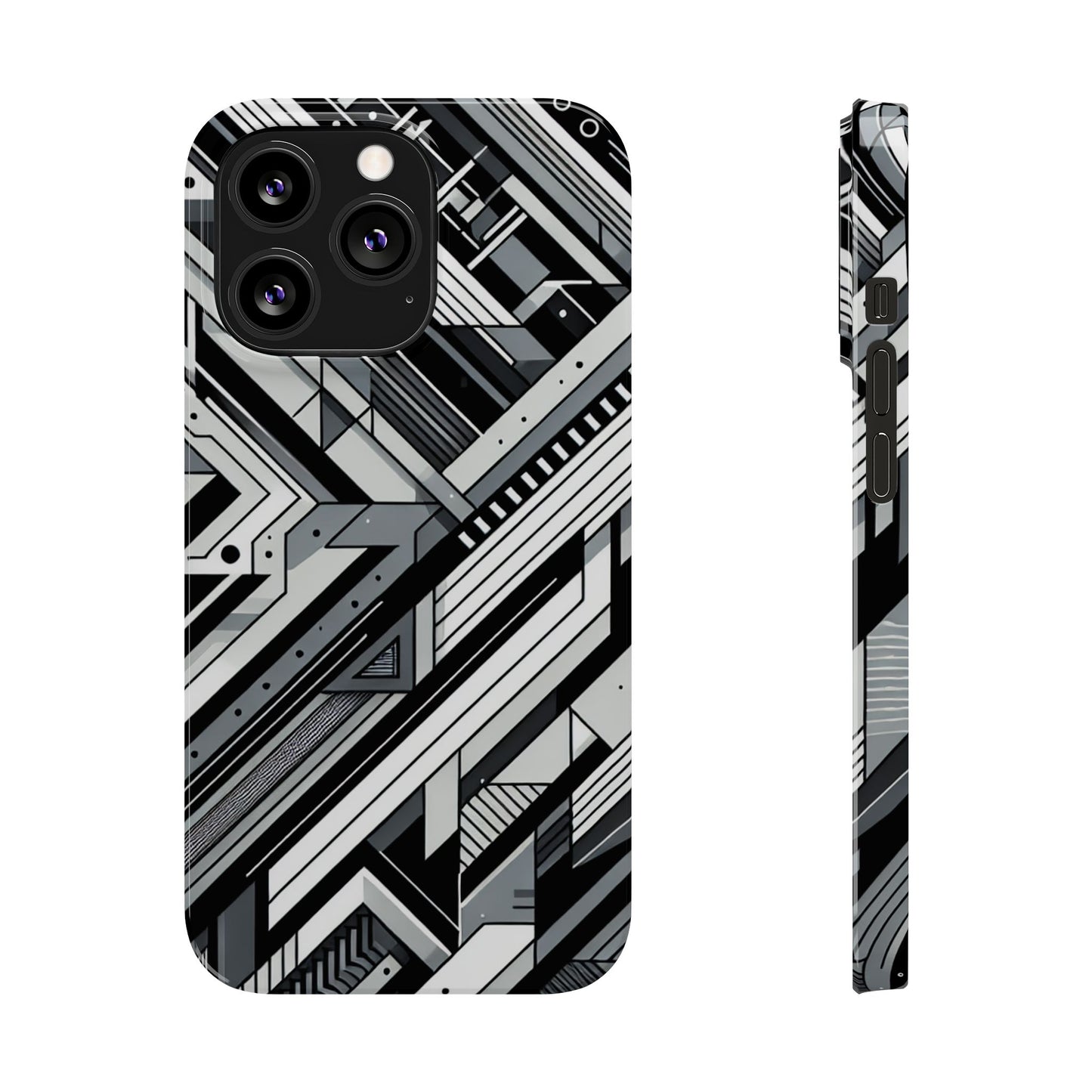 Modern Geometric Slim Phone Case - Stylish Abstract Design