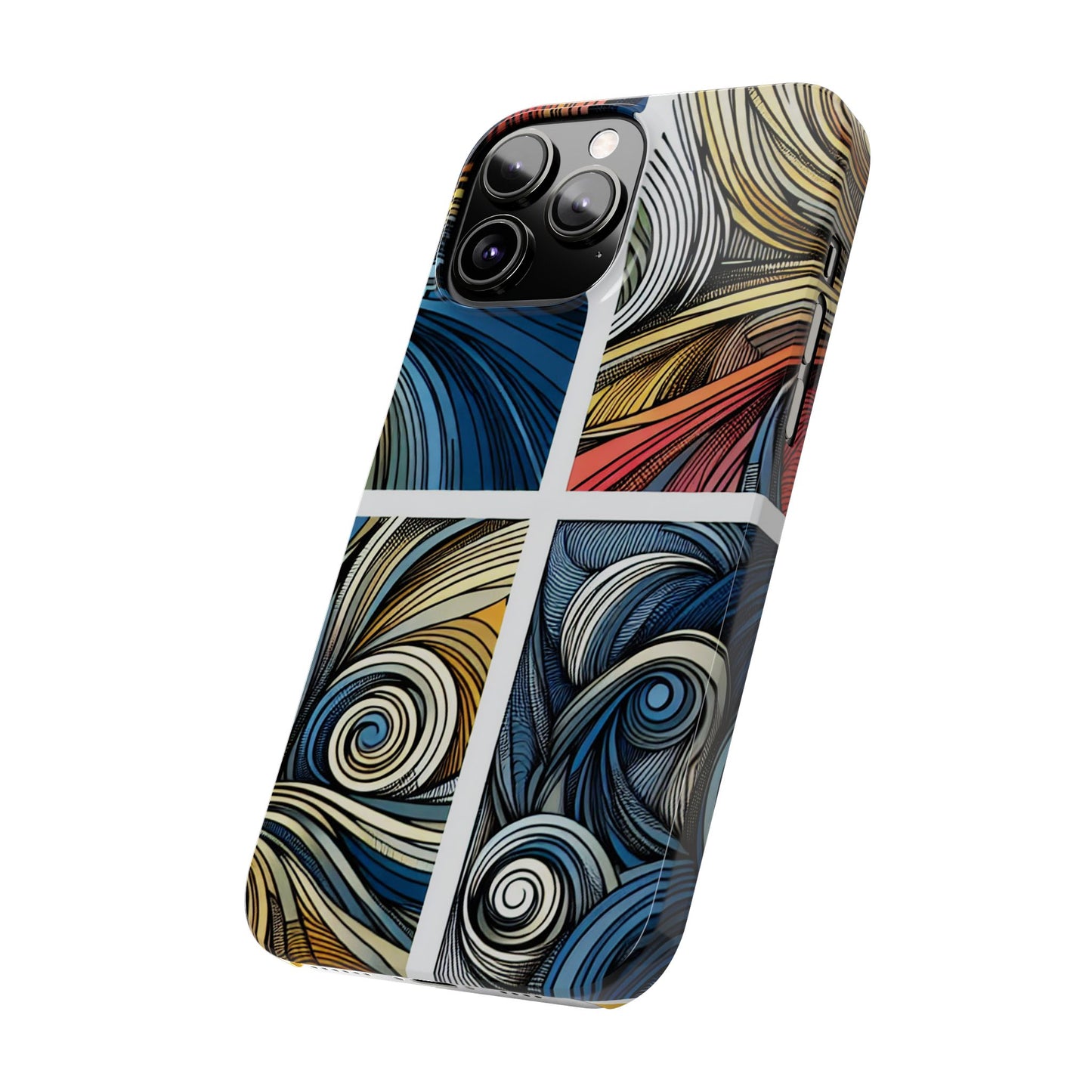 Artistic Slim Phone Cases - Colorful Swirl Design for Creative Souls