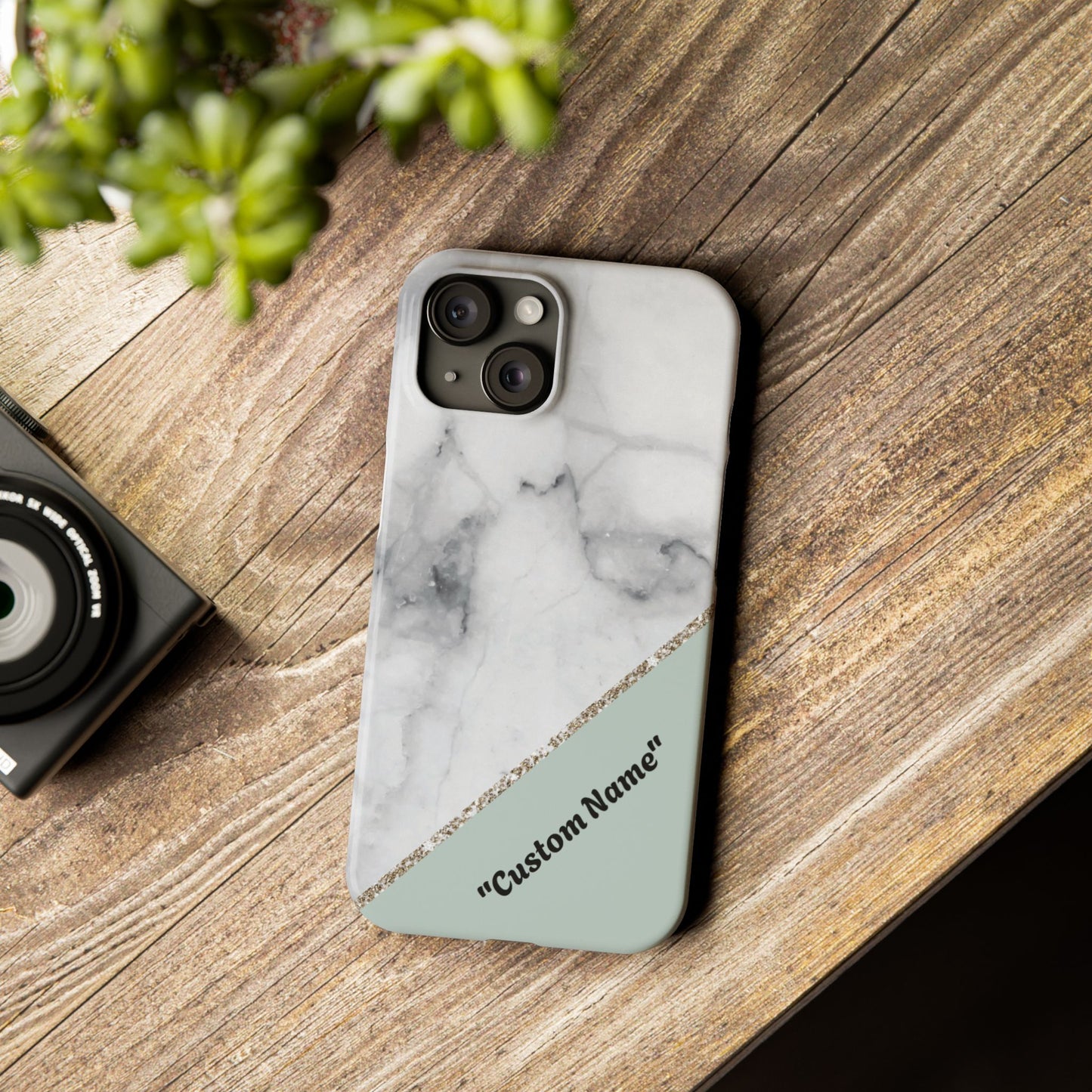 Custom Marble Slim Phone Case - Personalized Design for Trendy Protection