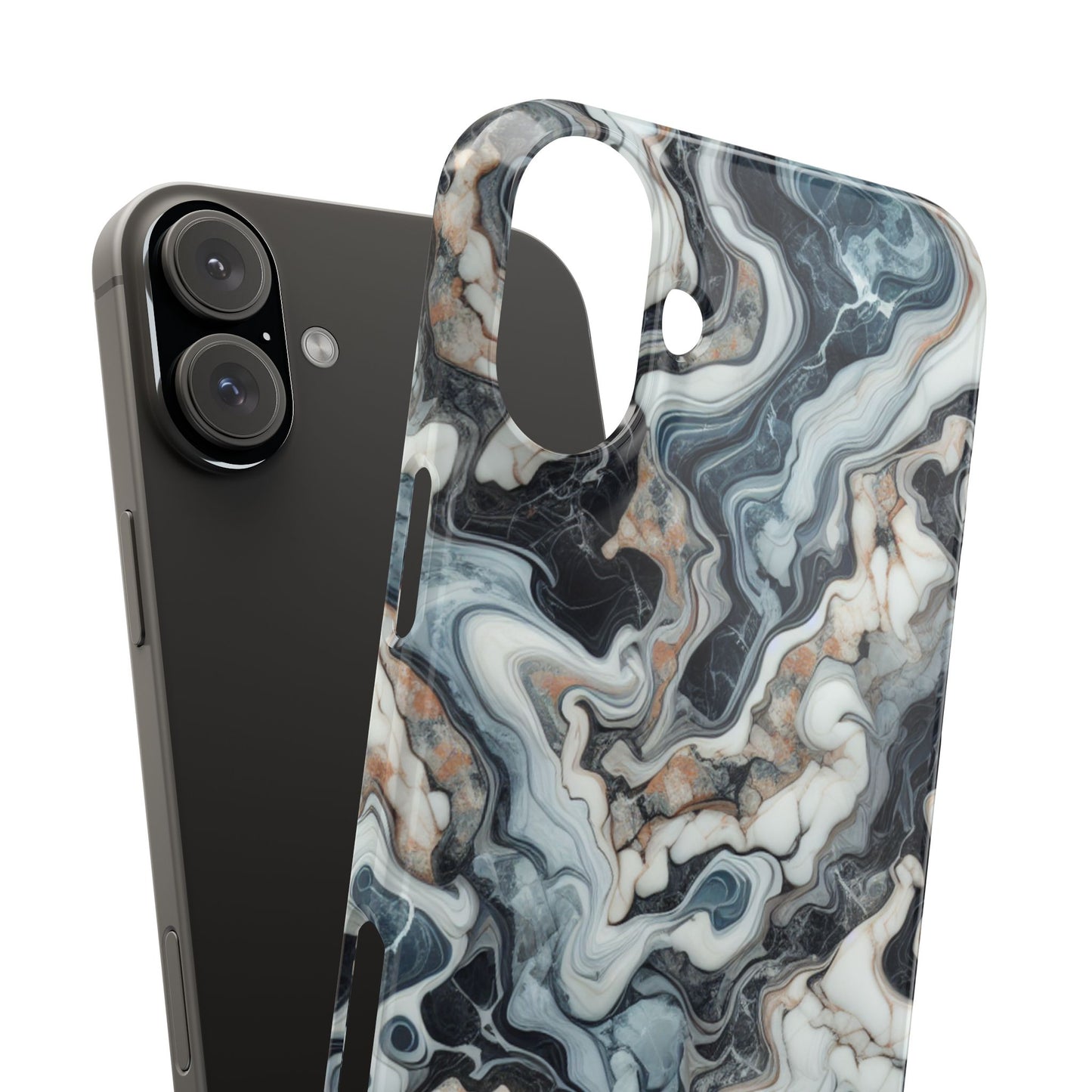 Artistic Marble Slim Phone Case - Elegant Design for Modern Aesthetics