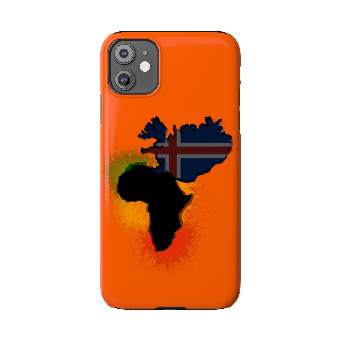 Bold African Map Slim Phone Case with Icelandic Flag