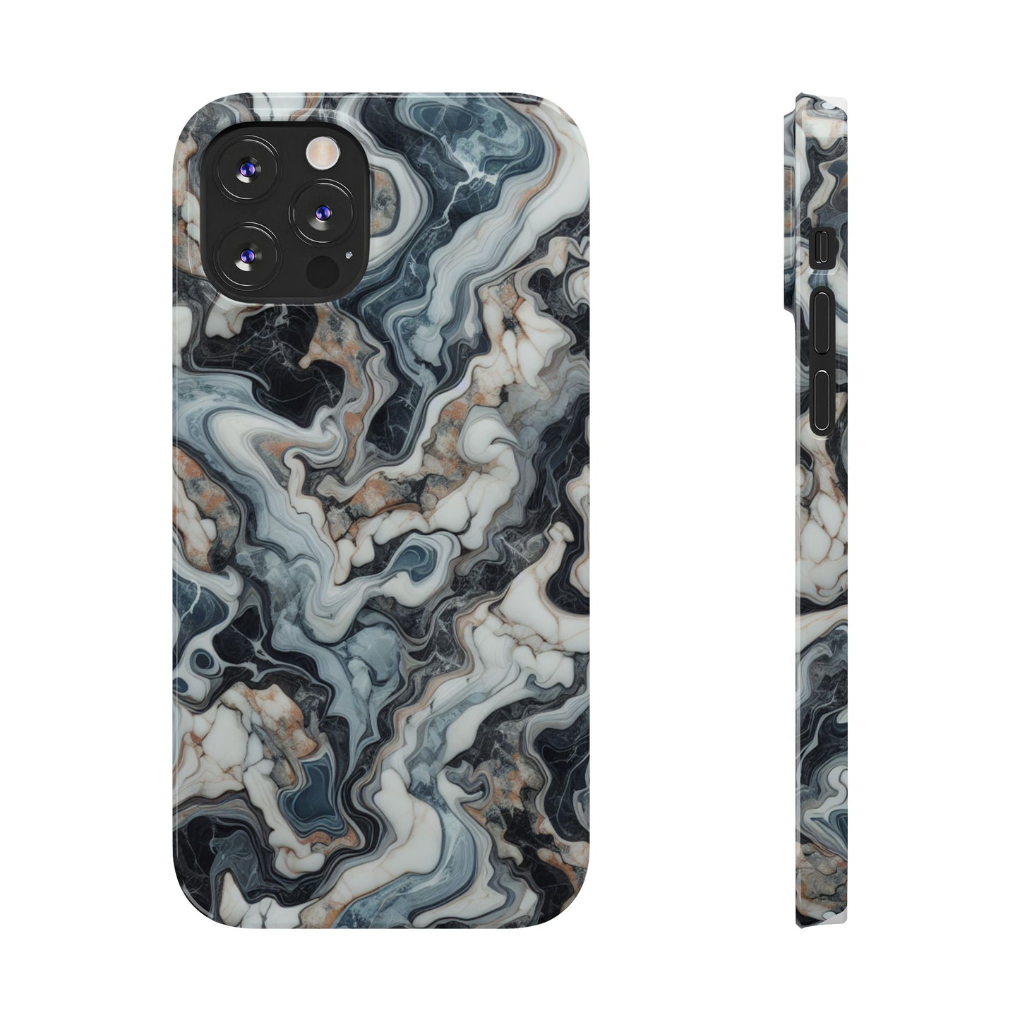 Artistic Marble Slim Phone Case - Elegant Design for Modern Aesthetics