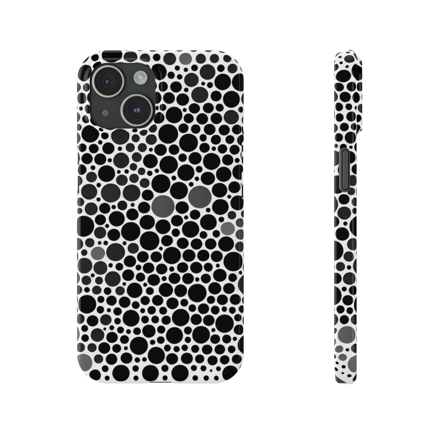 Modern Black Polka Dot Slim Phone Case - Stylish & Protective Cover