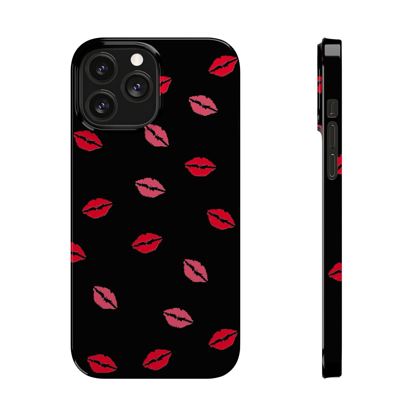 Kiss Mark Slim Phone Case - Chic Lip Print Design for Fashion Lovers