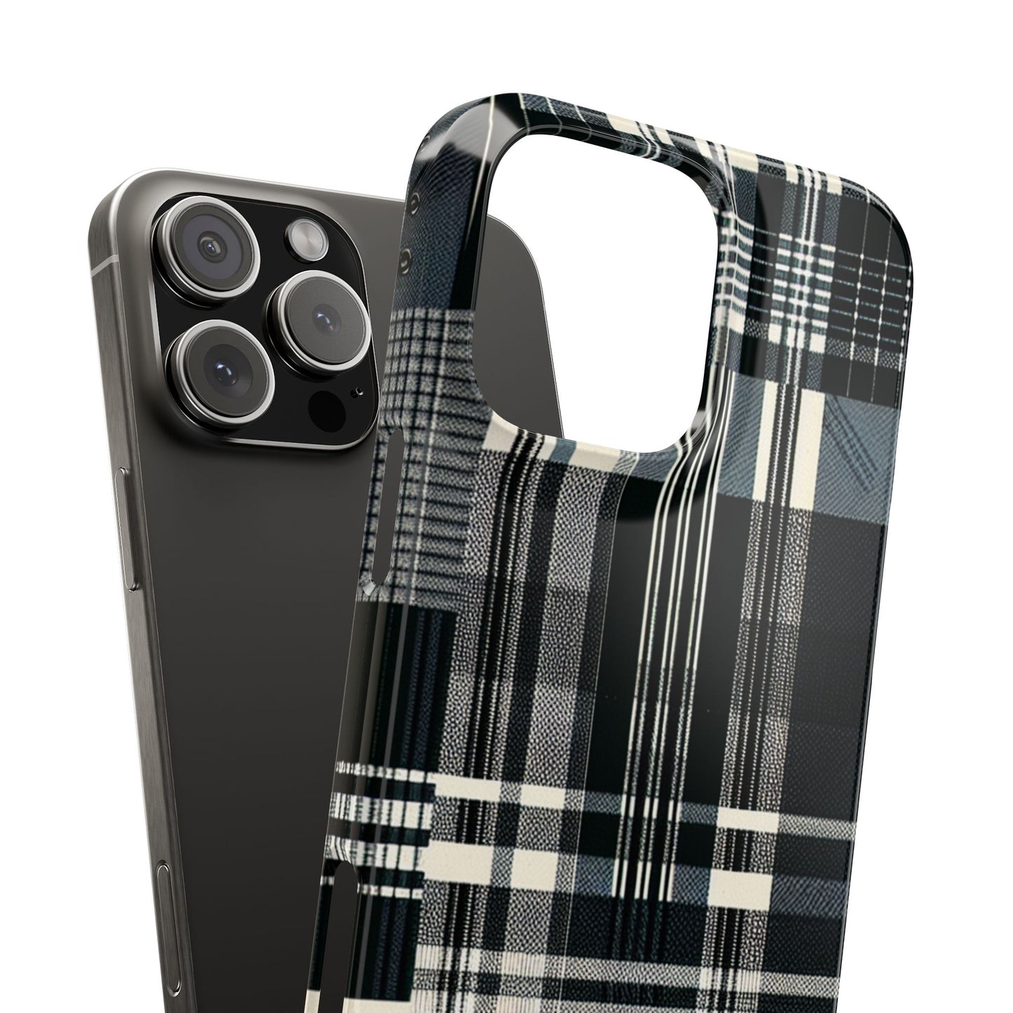 Chic Black and White Slim Phone Case - Stylish Protection for Your Device