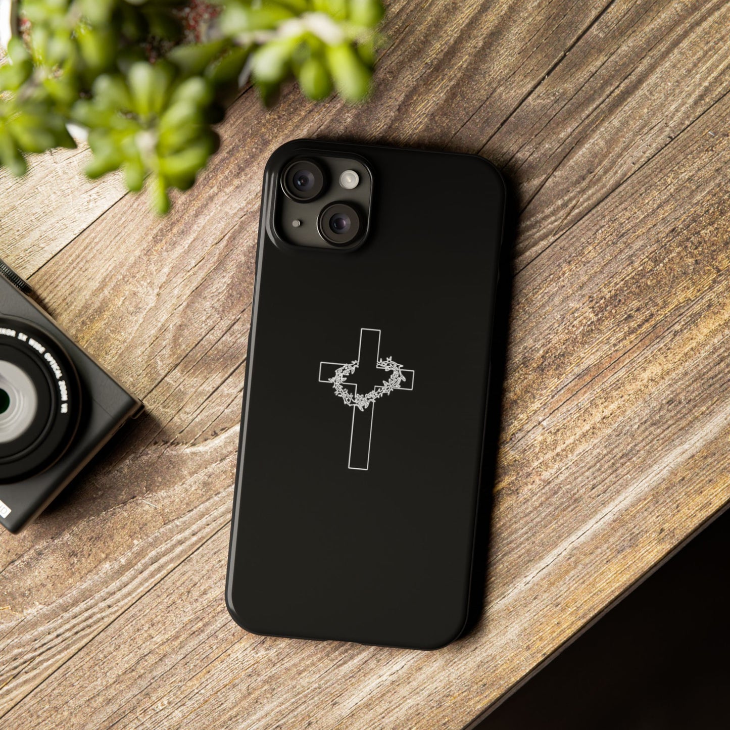 Faith-Inspired Slim Phone Case with Cross Design