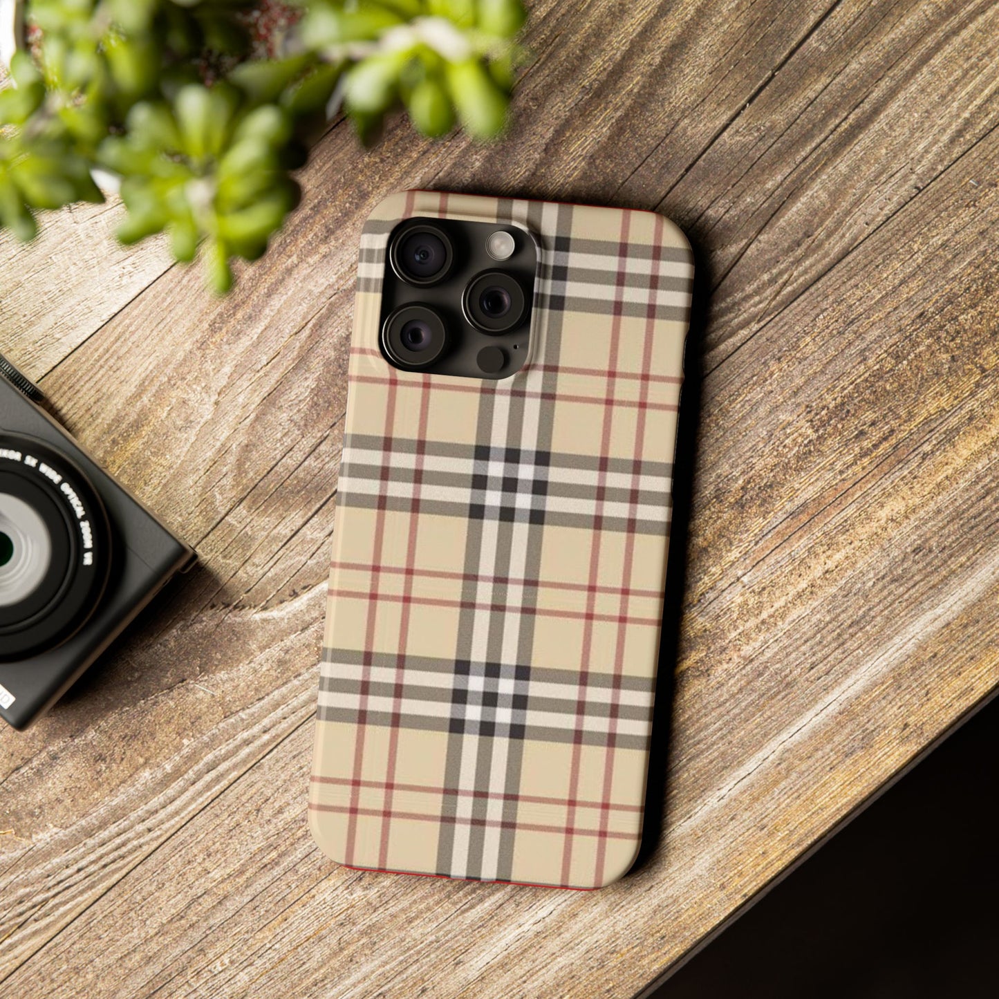 Classic Plaid Slim Phone Case - Stylish and Durable Protective Cover