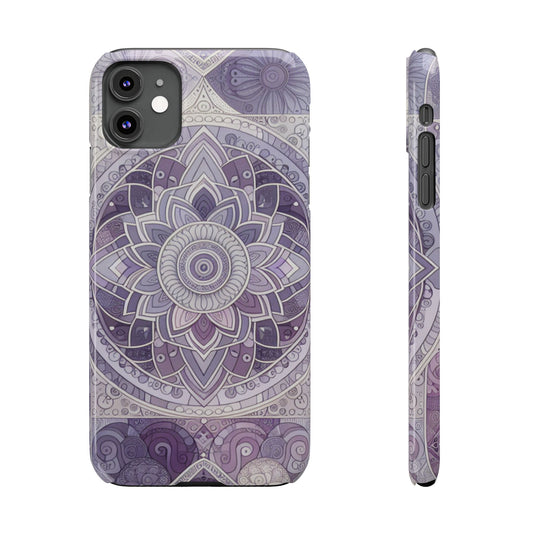 Elegant Mandala Slim Phone Case – Purple Harmony Design